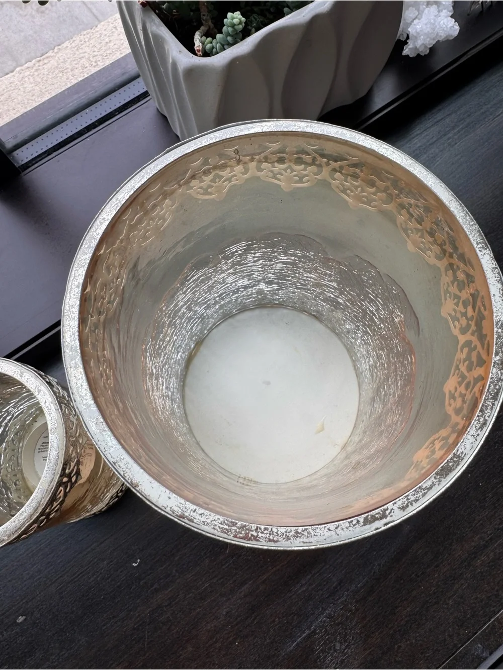 Pier 1 Gold Glass Candle Holders - Set of 2